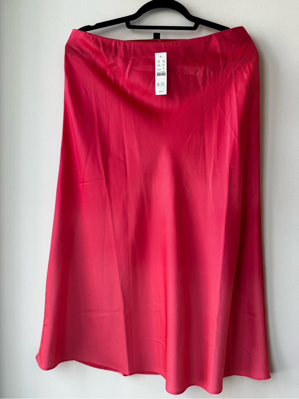 J. Crew A-Line Satin Skirt in Coral